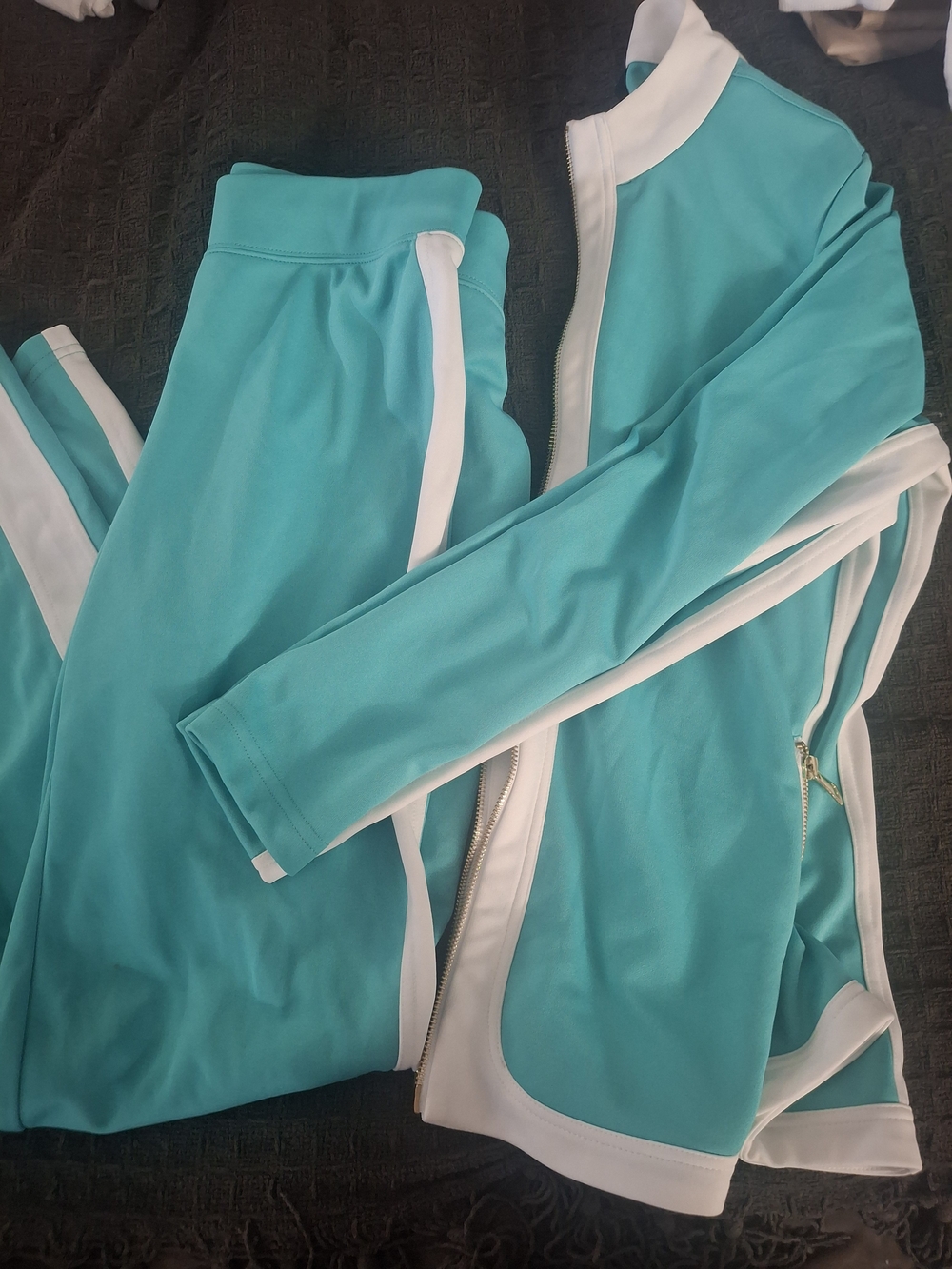 metrostyle Turquoise Jumpsuit Romper with White Trim